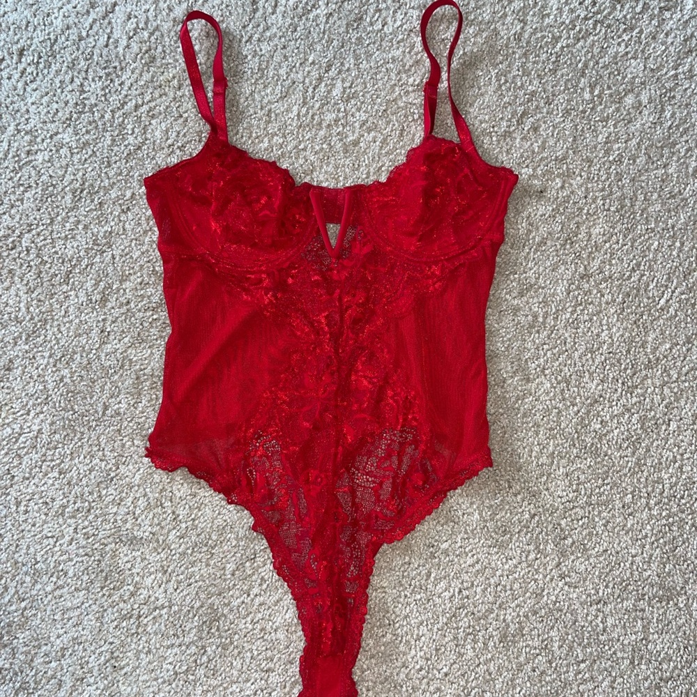Amazon Red Lace Bodysuit